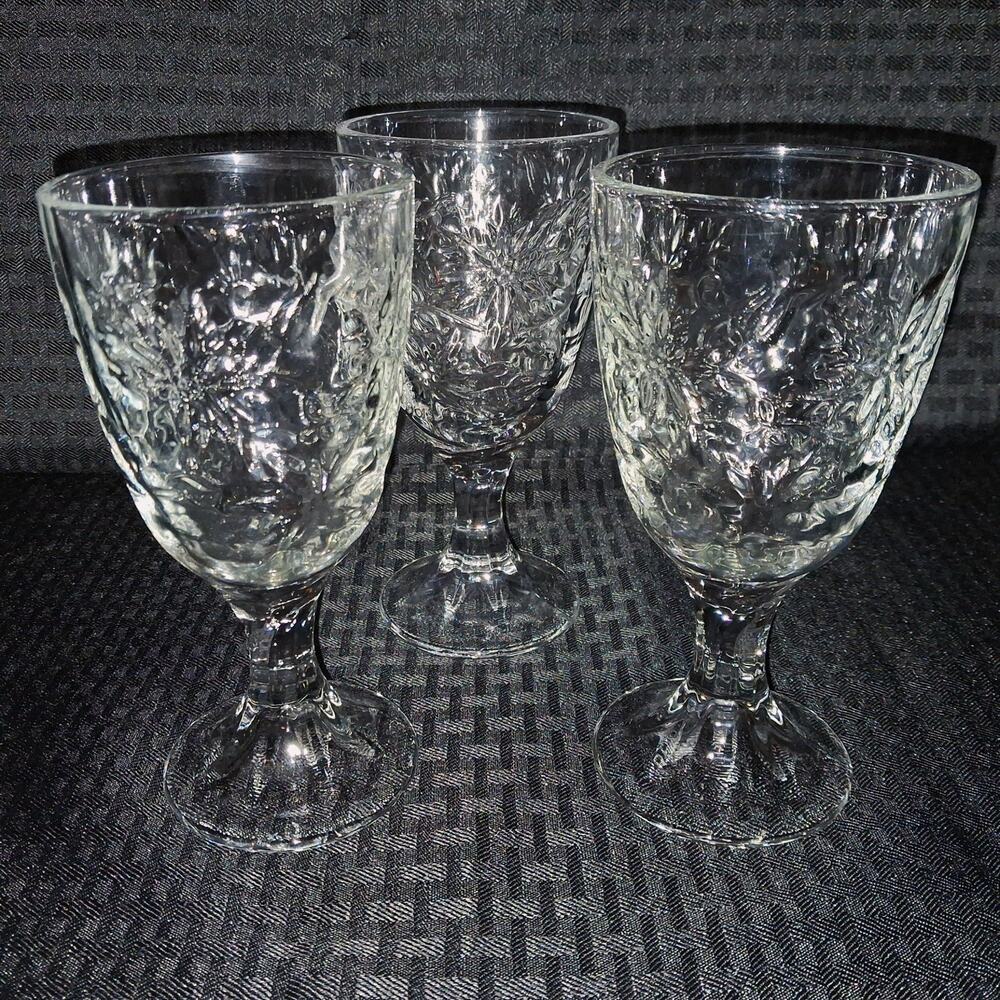 Princess House Fantasia Water Wine Goblets Set of 3